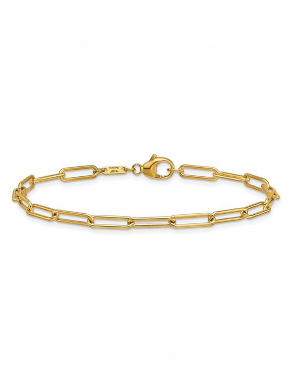 REAL GOLD 18K Gold Paperclip Bracelet - Women Jewelry